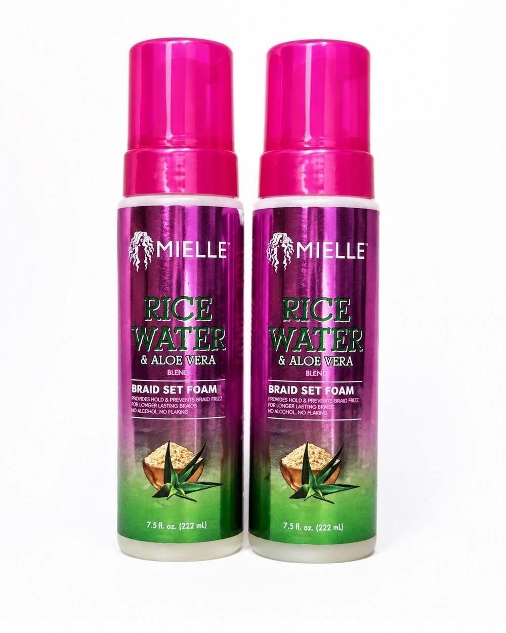 Mielle Organics Rice Water & Aloe Vera Blend Braid Set Foam - 7.5 fl oz (2 Pack)